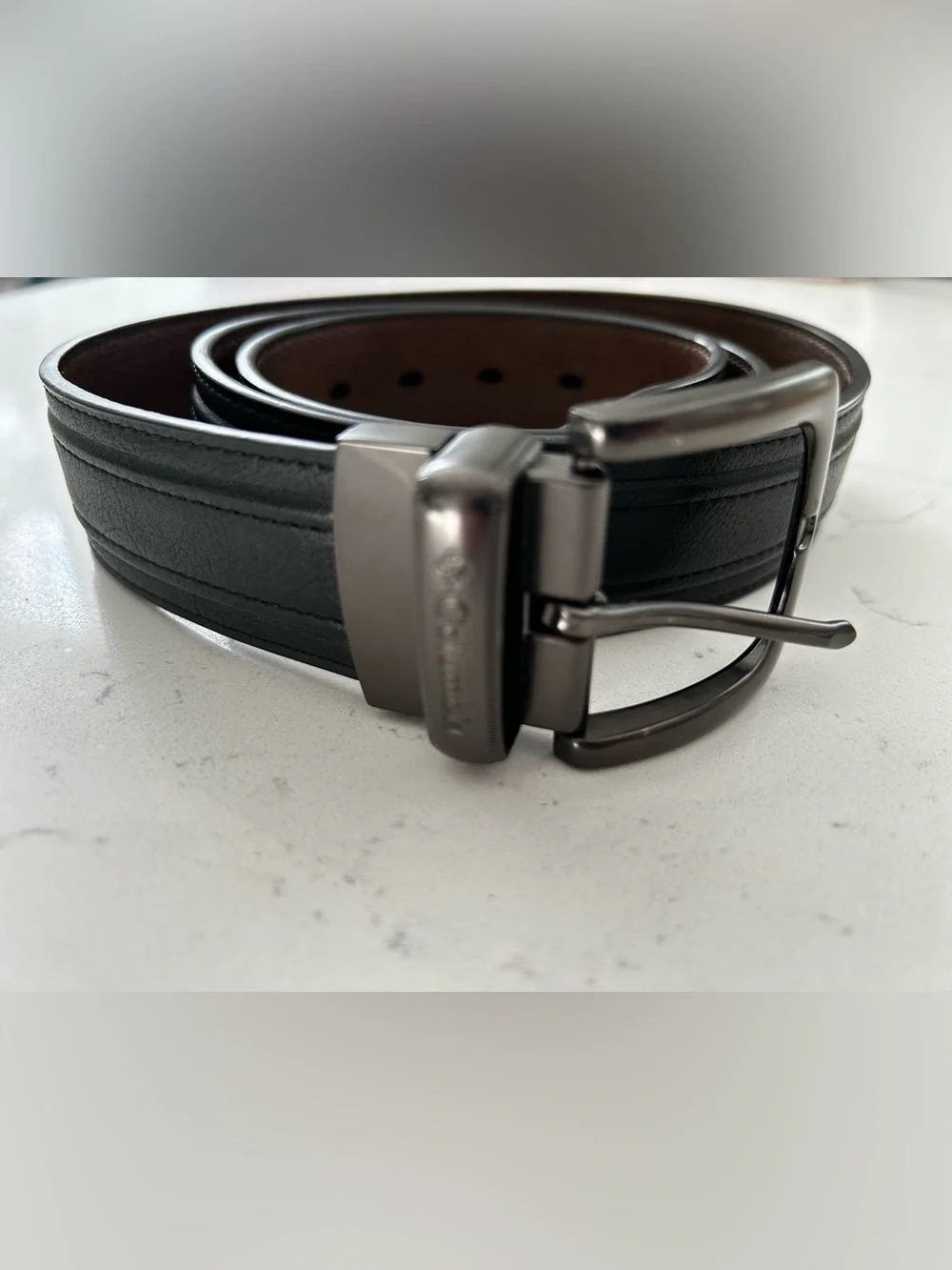 Men’s Columbia belt leather reversible black/ brown XL